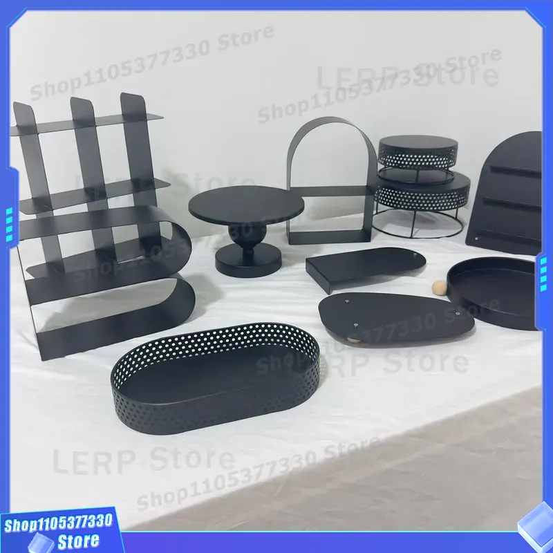 Food Snacks That Are Black - Soporte de Metal Negro para Tartas,