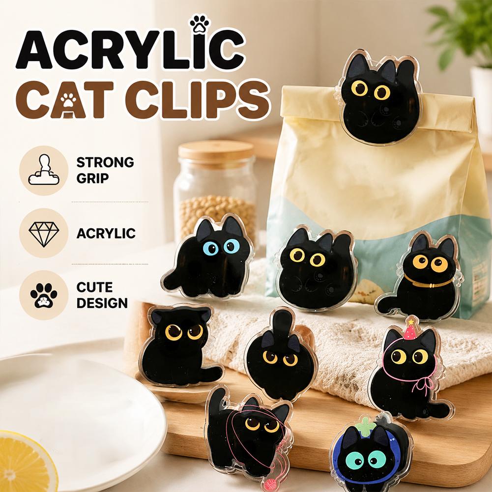 Clips de Sellado Acrílicos con - Food Snacks That Are Black reseña y precio