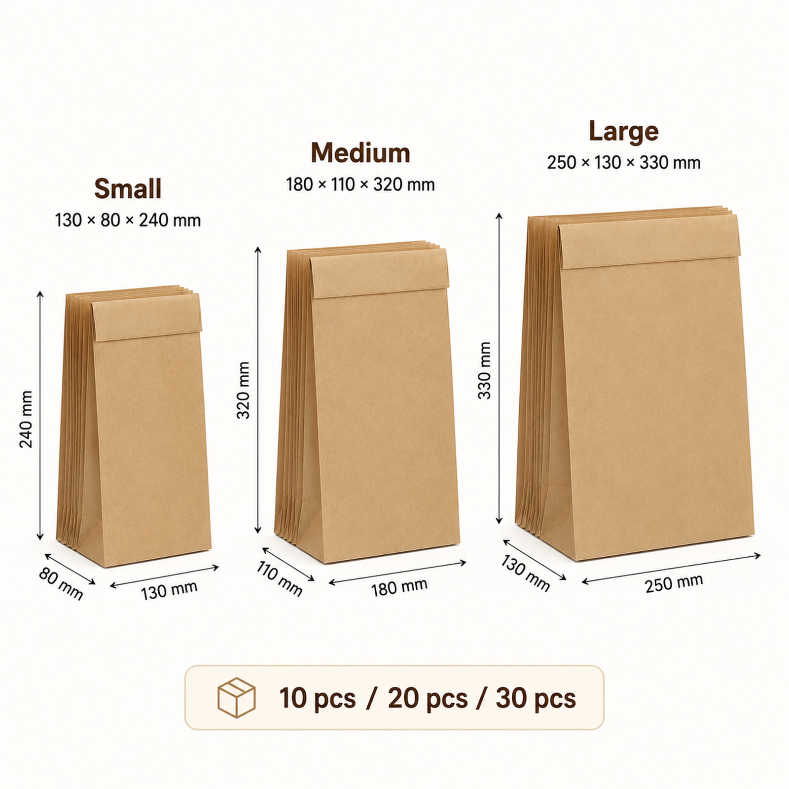 Bolsas de Papel Kraft Marrón R - Food Day Snacks reseña y precio