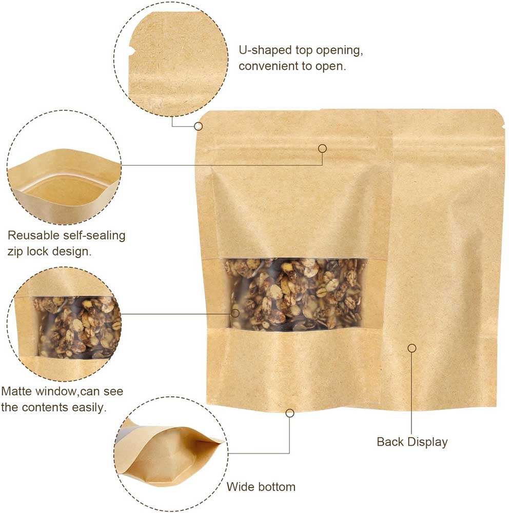 Bolsas de papel Kraft con crem - Food Like Snacks reseña y precio